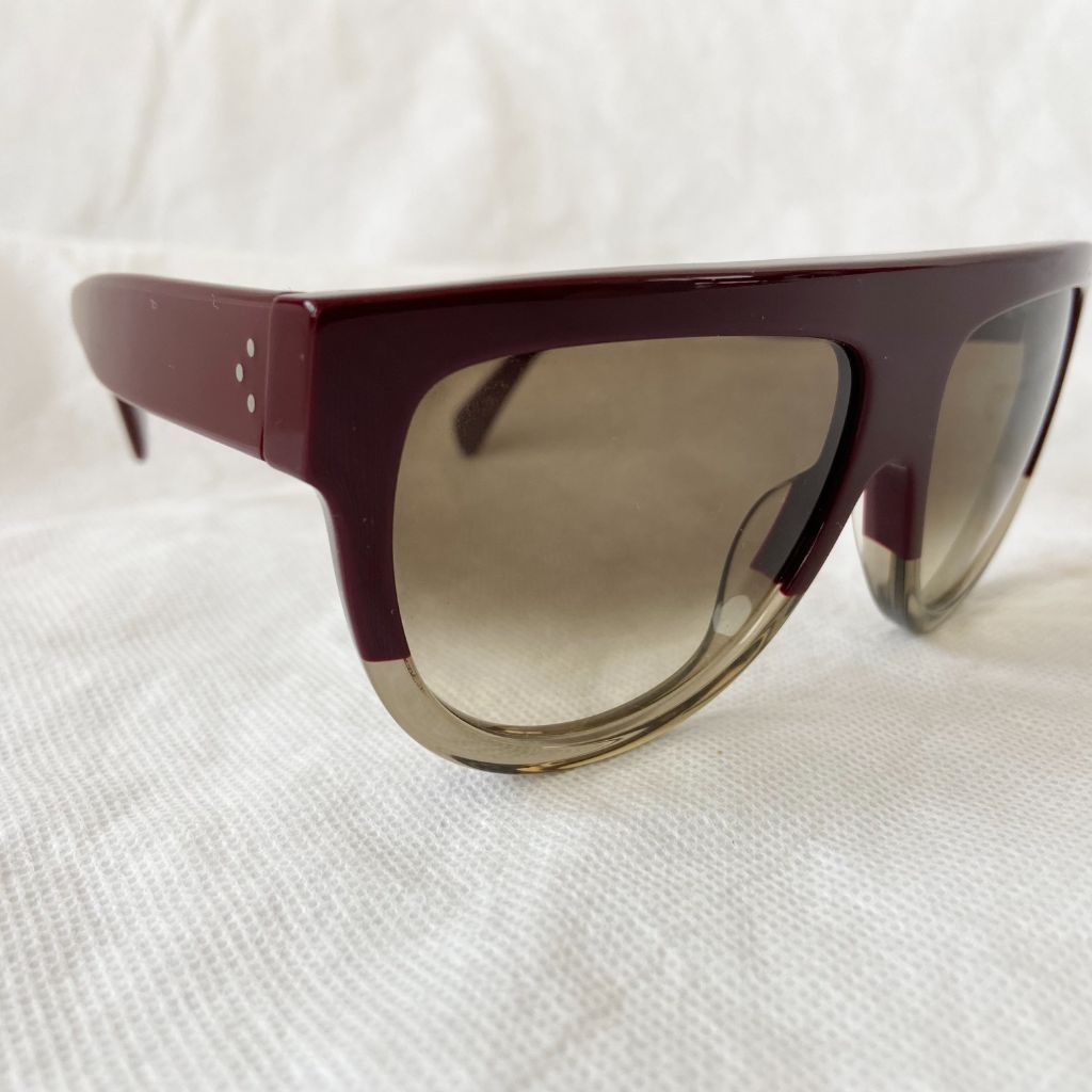 Celine burgundy and clear aviator sunglasses - BOPF | Business of Preloved Fashion