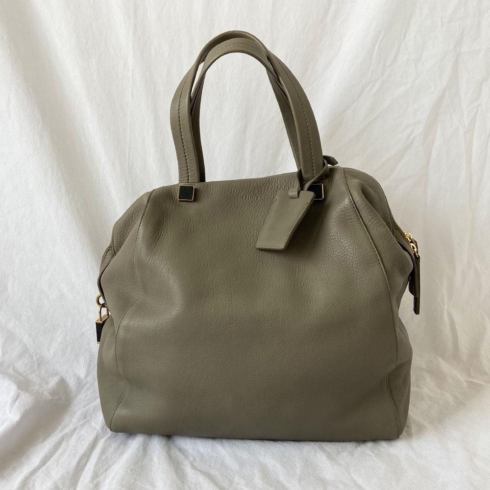 Celine Grey Leather Large Top Handle Bag - BOPF | Business of Preloved Fashion