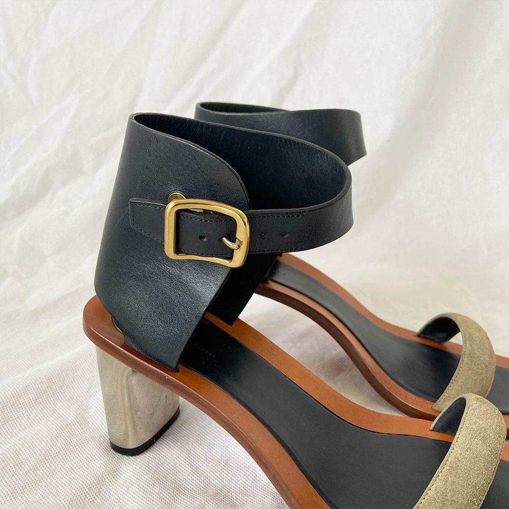 Celine leather and suede block pumps, 40.5 - BOPF | Business of Preloved Fashion