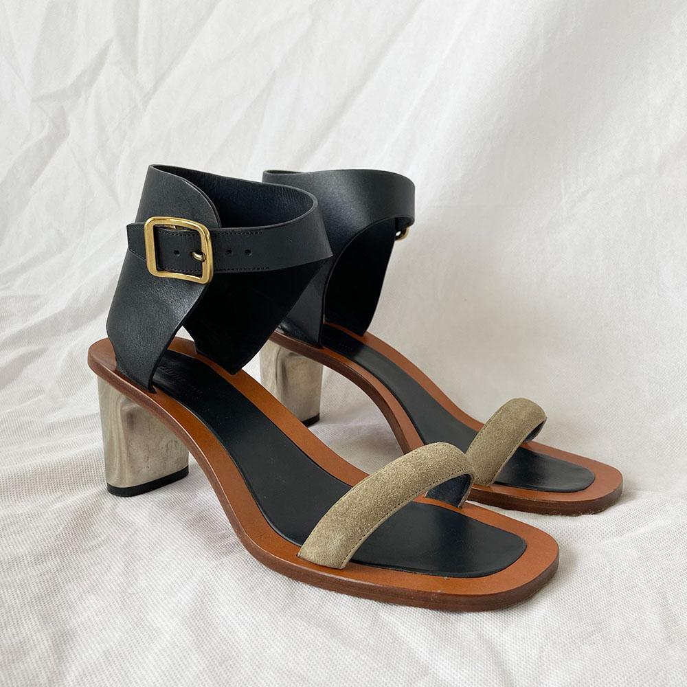 Celine leather and suede block pumps, 40.5 - BOPF | Business of Preloved Fashion