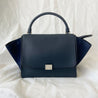 Céline Navy Blue Suede and Leather Mini Trapeze Top Handle Bag - BOPF | Business of Preloved Fashion