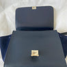 Céline Navy Blue Suede and Leather Mini Trapeze Top Handle Bag - BOPF | Business of Preloved Fashion