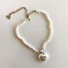 Chanel 21B Heart Pearl White Crystal CC Necklace - BOPF | Business of Preloved Fashion