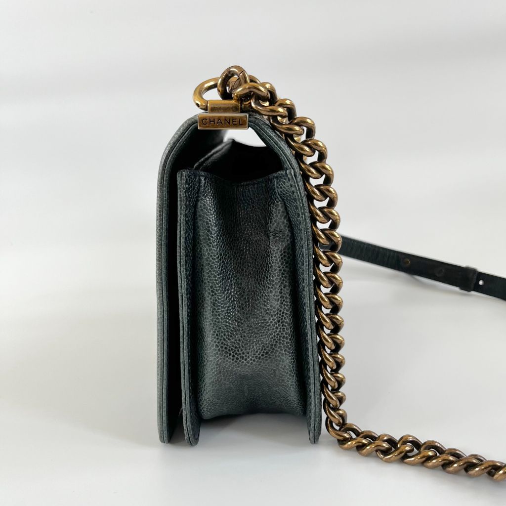 Chanel Black Caviar Leather Medium Quilted Le Boy Bag - BOPF