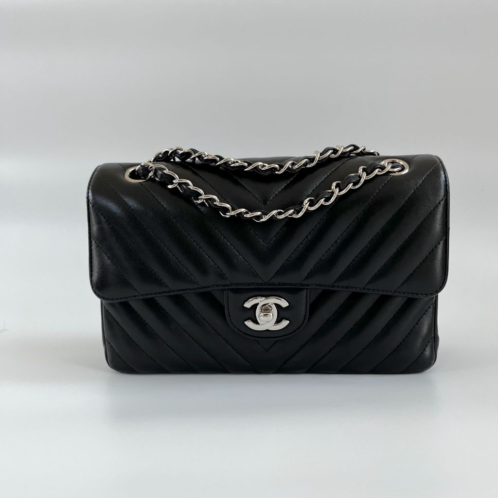 Chanel black chevron quilted leather double flap bag - BOPF | Business of Preloved Fashion