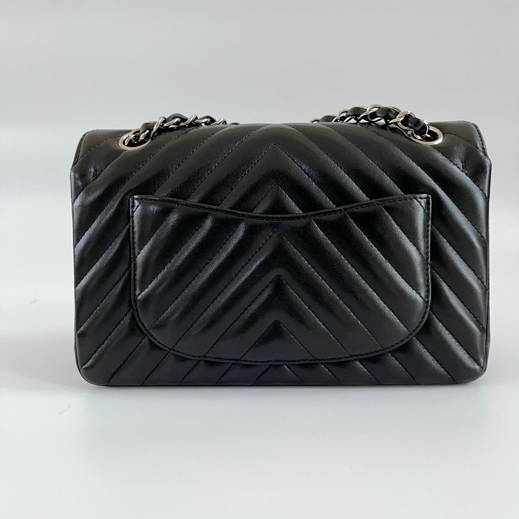 Chanel black chevron quilted leather double flap bag - BOPF | Business of Preloved Fashion