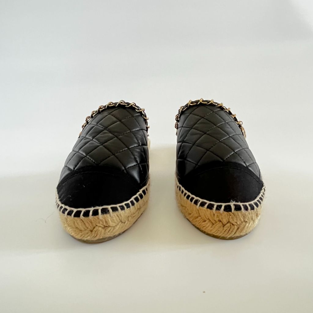 Chanel Quilted Leather Clog Shoes, 38 - BOPF