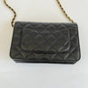 Chanel black quilted caviar leather wallet on chain - BOPF | Business of Preloved Fashion