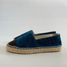 Chanel Blue Velvet Camelia Print Espadrilles, 38 - BOPF | Business of Preloved Fashion