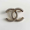 Chanel CC light gold crystal crystal brooch - BOPF | Business of Preloved Fashion