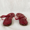 Chanel Chain Thong Red Leather Sandals, 37 - BOPF | Business of Preloved Fashion