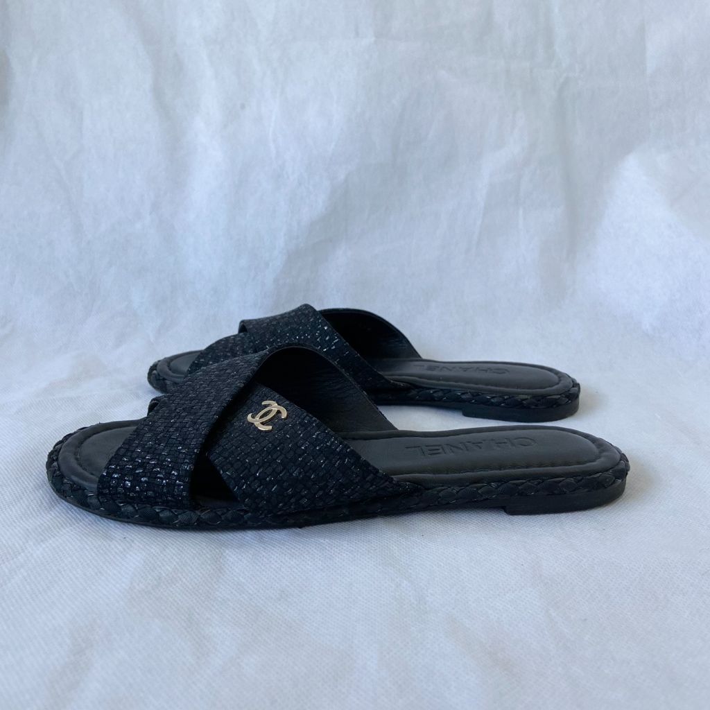 Chanel Criss Cross Sandals, 38C - BOPF | Business of Preloved Fashion