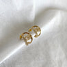 Chanel Crystal curved Gold CC half hoop earrings - BOPF | Business of Preloved Fashion