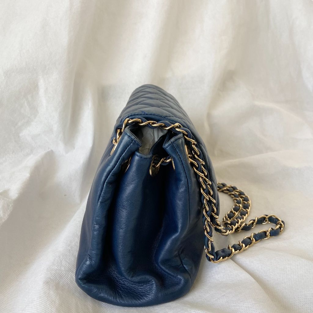 Chanel Dark Blue Mademoiselle Lock Accordion Flap bag - BOPF