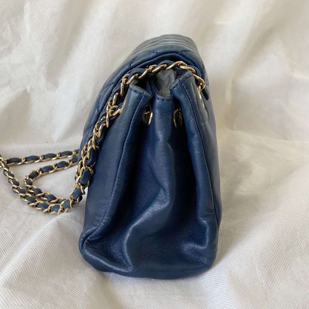 Chanel Dark Blue Mademoiselle Lock Accordion Flap bag - BOPF