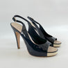 Chanel Dark Blue Patent Leather Slingback Pumps, 37 - BOPF | Business of Preloved Fashion