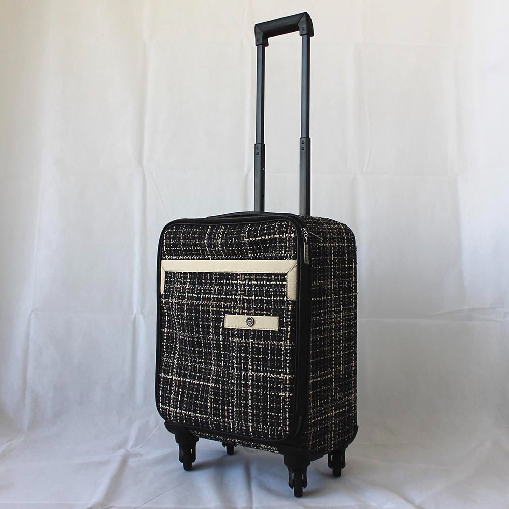 Chanel Dark Blue Tweed Jacket Rolling Suitcase - BOPF | Business of Preloved Fashion
