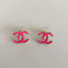 Chanel hot pink small stud CC earrings - BOPF | Business of Preloved Fashion