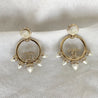 Chanel large Gold hoop earring with cone shaped Pearl along hoop - BOPF | Business of Preloved Fashion