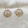 Chanel large Gold hoop earring with cone shaped Pearl along hoop - BOPF | Business of Preloved Fashion