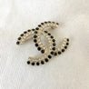 Chanel large Light Gold, Black and Crystal brooch - BOPF | Business of Preloved Fashion