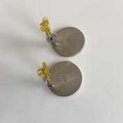 Chanel large round CC black enamel clip-on earrings - BOPF | Business of Preloved Fashion