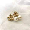 Chanel light gold-tone pearl drop earrings - BOPF | Business of Preloved Fashion
