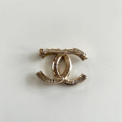 Chanel light gold-tone textured brooch - BOPF | Business of Preloved Fashion
