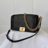 Chanel Navy Blue/Gold Woven Leather Small Reverso Boy Flap Bag - BOPF | Business of Preloved Fashion