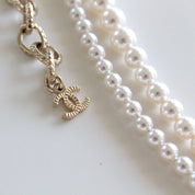 Chanel pearl double layer crystal and gold necklace - BOPF | Business of Preloved Fashion