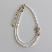 Chanel pearl double layer crystal and gold necklace - BOPF | Business of Preloved Fashion