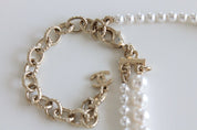 Chanel pearl double layer crystal and gold necklace - BOPF | Business of Preloved Fashion