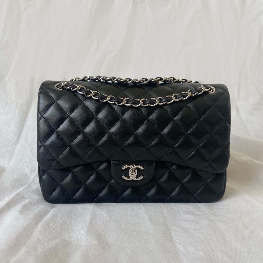 Chanel Black Jumbo Caviar Double Flap Classic Bag - BOPF