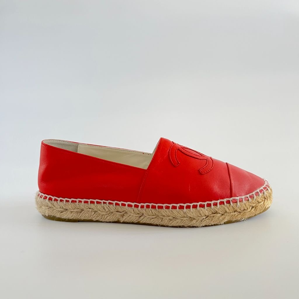 Chanel Red Leather CC Espadrilles, 38 - BOPF | Business of Preloved Fashion
