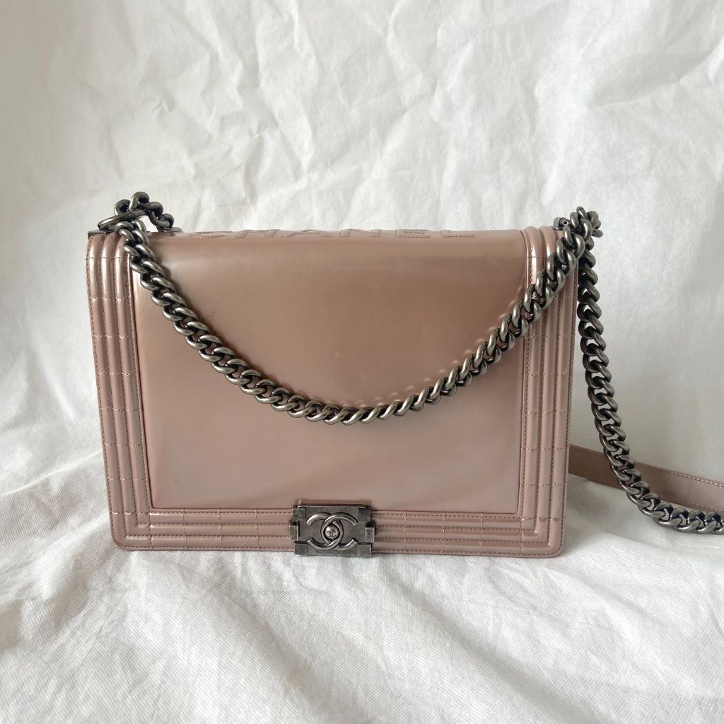 Chanel reverso boy flap bag glazed iridescent calfskin - BOPF | Business of Preloved Fashion
