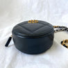 Chanel Shiny Goatskin Quilted Chanel 19 Round Clutch With Chain Black - BOPF | Business of Preloved Fashion