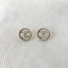 Chanel Silver Metal Small Round CC Circle Earrings - BOPF | Business of Preloved Fashion