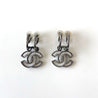 Chanel Silver Textured CC Clip On Earrings - BOPF | Business of Preloved Fashion