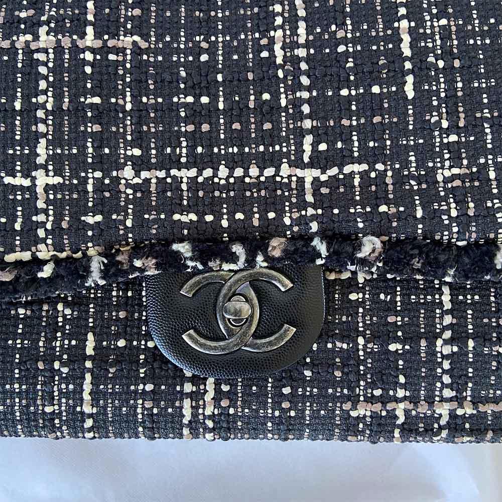 Chanel Tweed Jacket Large Flap Travel Bag - BOPF | Business of Preloved Fashion