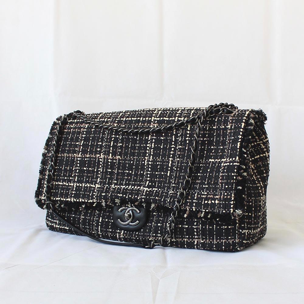 Chanel Tweed Jacket Large Flap Travel Bag - BOPF | Business of Preloved Fashion