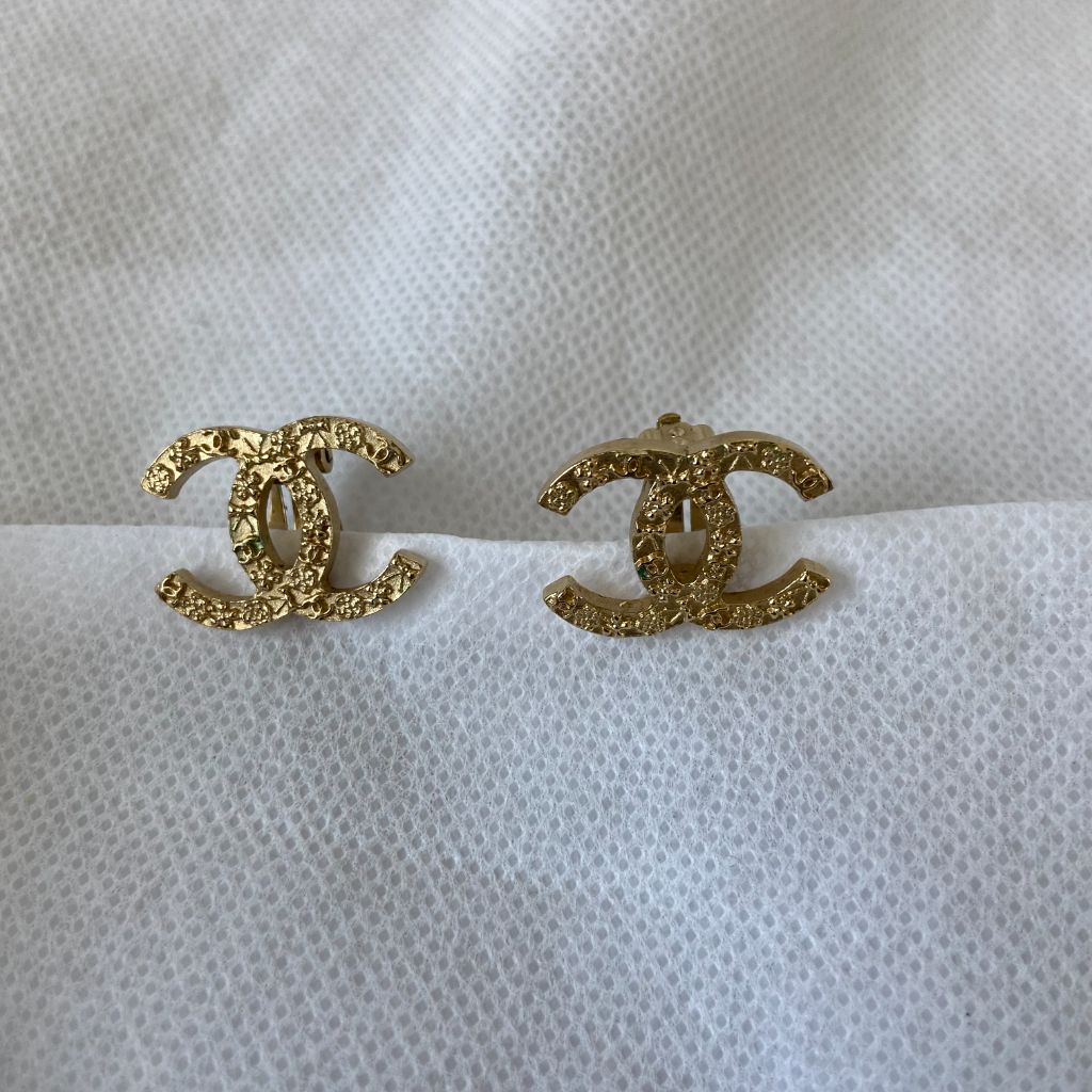 Chanel Vintage Gold Clip on CC Earrings - BOPF