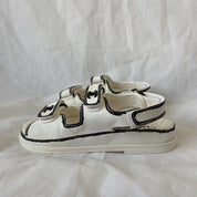 Chanel White Black Printed Dad Shoes, 37C - BOPF | Business of Preloved Fashion