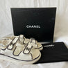 Chanel White Black Printed Dad Shoes, 37C - BOPF | Business of Preloved Fashion
