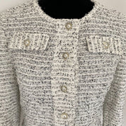 Chanel white long sleeve tweed top - BOPF | Business of Preloved Fashion