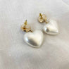 Chanel white pearl heart earring white - BOPF | Business of Preloved Fashion