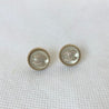 Chanel white stud CC small crystal round earring - BOPF | Business of Preloved Fashion