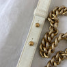 Chanel White/Gold Woven Leather Small Reverso Boy Flap Bag - BOPF | Business of Preloved Fashion