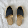 Chanel woven espadrille mules with black leather and CC stitch detail, 37 - BOPF | Business of Preloved Fashion