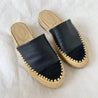 Chanel woven espadrille mules with black leather and CC stitch detail, 37 - BOPF | Business of Preloved Fashion