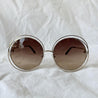 Chloé Carlina oversized round-frame gold-tone sunglasses - BOPF | Business of Preloved Fashion